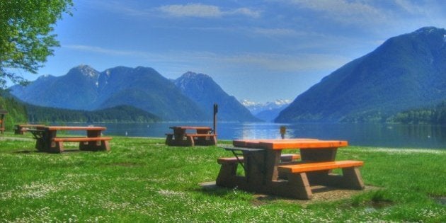 The picnic sites along the south shore of Alouette Lake in Golden Ears Provincial Park.