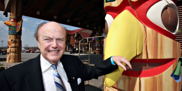 CANADA - APRIL 13: Jimmy Pattison, chairman, president and chief executive officer of the Jim Pattison Group, poses in the lobby of the Great Wolf Lodge during its opening in Niagara Falls, Ontario, Canada, Thursday, April 13, 2006. (Photo by Norm Betts/Bloomberg via Getty Images)