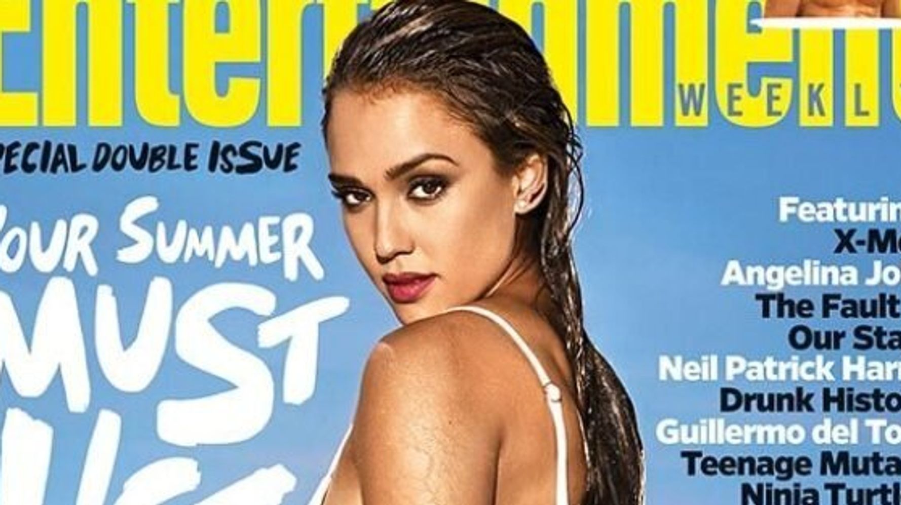 Jessica Alba Flaunts Hot Bikini Body On Entertainment Weekly Cover Huffpost Style