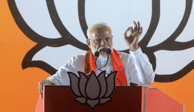Modi speaks during his public rally in UP ahead of 6th phase of