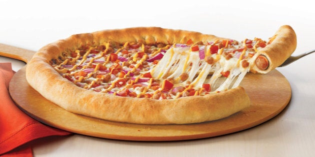 Hot Dog Stuffed Crust Pizza Canada Pizza Hut Unveils Its Latest Experiment Huffpost Canada Life