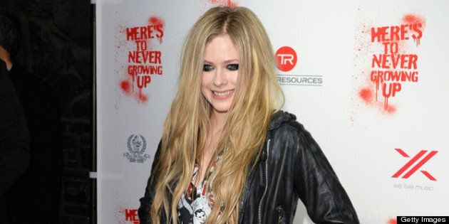 WEST HOLLYWOOD, CA - APRIL 25: Singer Avril Lavigne arrives for her secret performance at The Viper Room on April 25, 2013 in West Hollywood, California. (Photo by Jason Merritt/Getty Images for BWR)