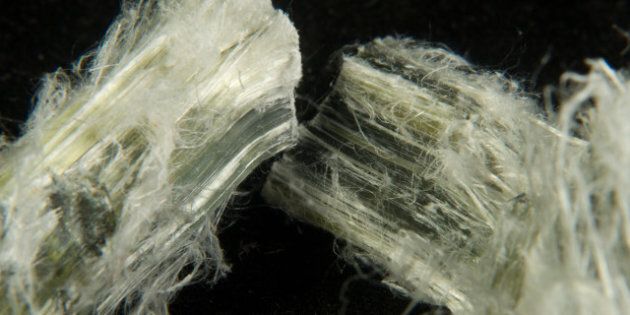 asbestos fibers close up