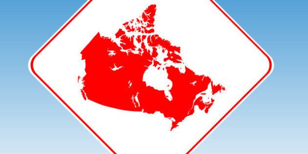 canada road sign with...