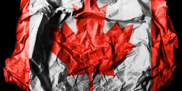 canada. canadian flag painted...