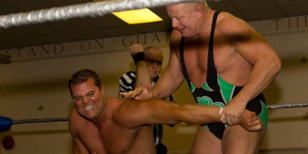Description Fit Finlay applies an armbar to Harry Smith in the main event of Stampede Wrestling's 6th November 2011 show. | ...