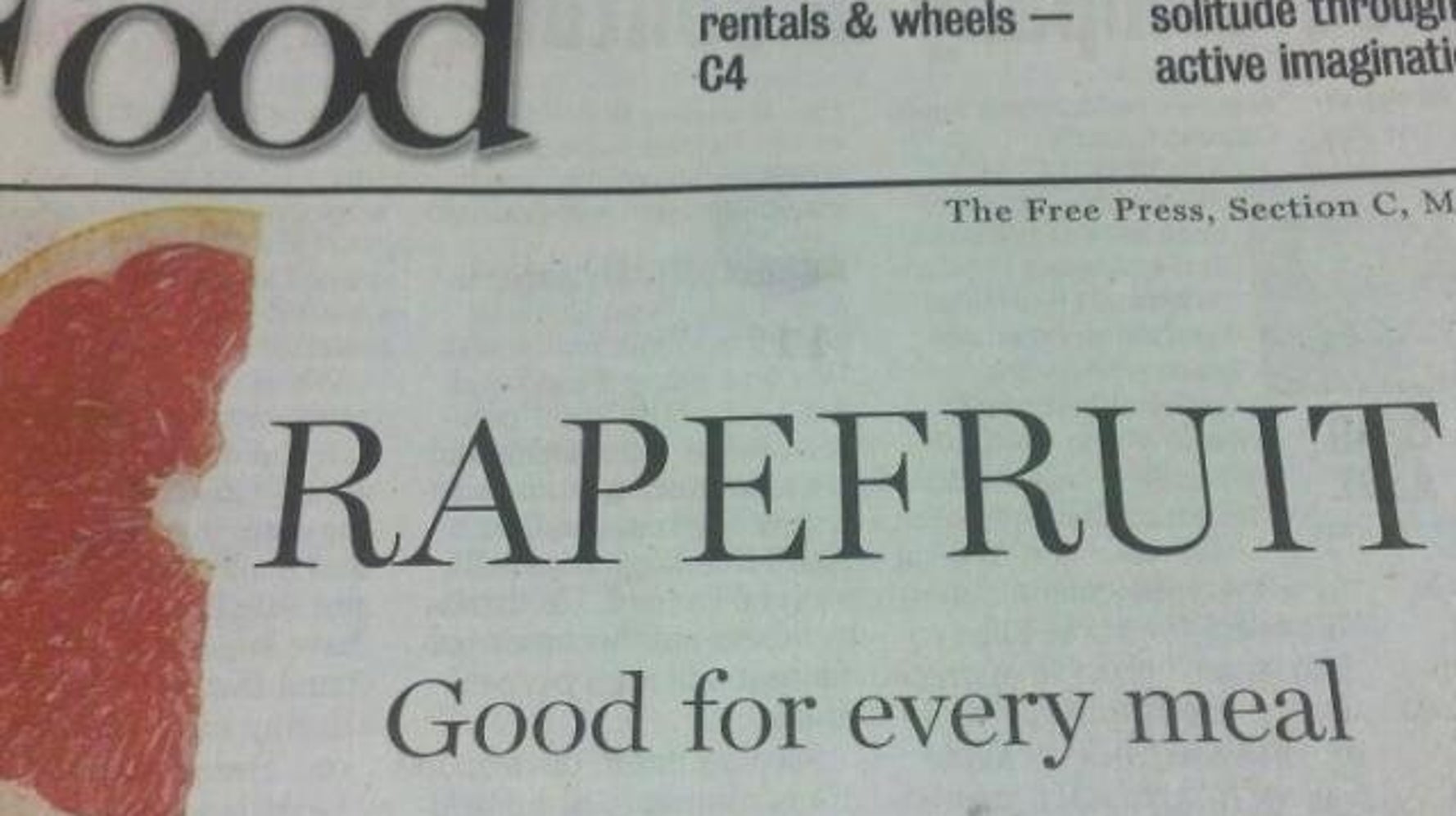 Rapefruit:' unfortunate grapefruit headline design in mankato free press  goes viral | huffpost news