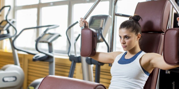 young woman in the gym