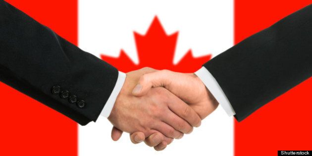 the canadian flag and business...