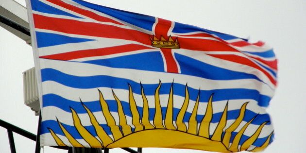 Description Flag of British Columbia , flown on board the BC Ferries ship M/V Queen of Oak Bay | Source | Date 2007-12-12 | Author ...