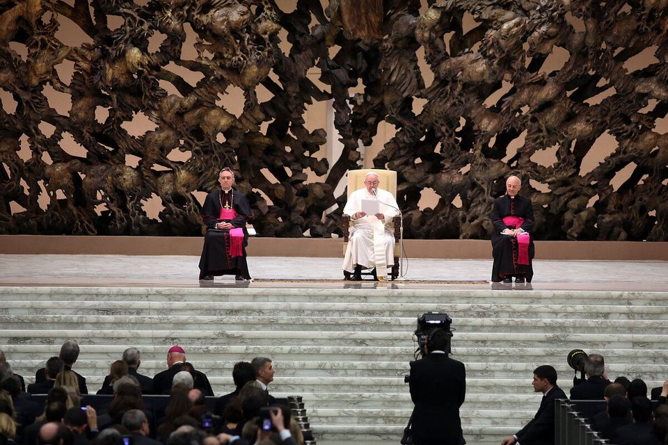 Pope Francis Holds An Audience With Journalists And The Media
