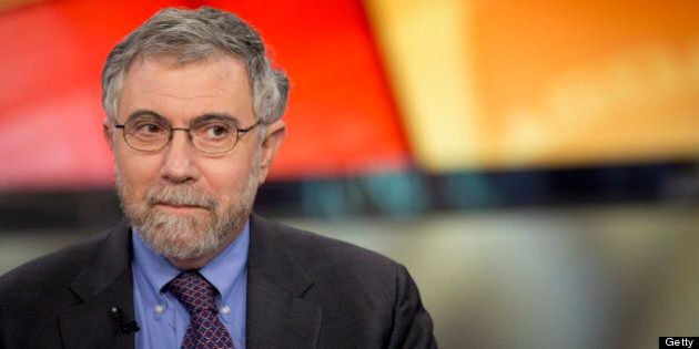 Nobel Prize-winning Economist Paul Krugman, professor of international trade and economics at Princeton University, pauses during a Bloomberg Television interview in New York, U.S., on Monday, Jan. 28, 2013. Krugman discussed the performance of bonds, Fed monetary policy, and the U.S. economy compared with that of Japan. Photographer: Scott Eells/Bloomberg via Getty Images