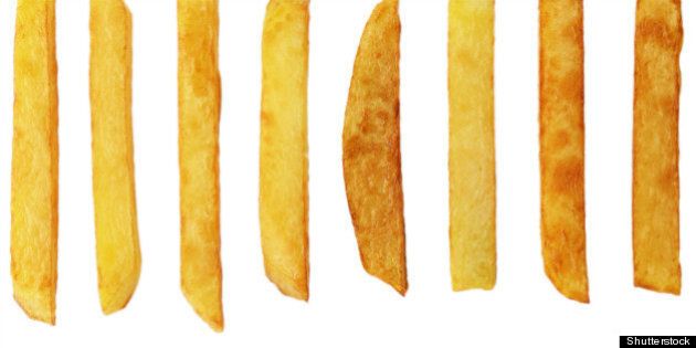 french fries isolated over white