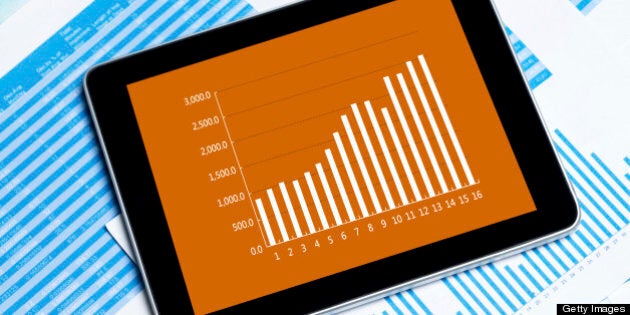 finance chart with digital tablet