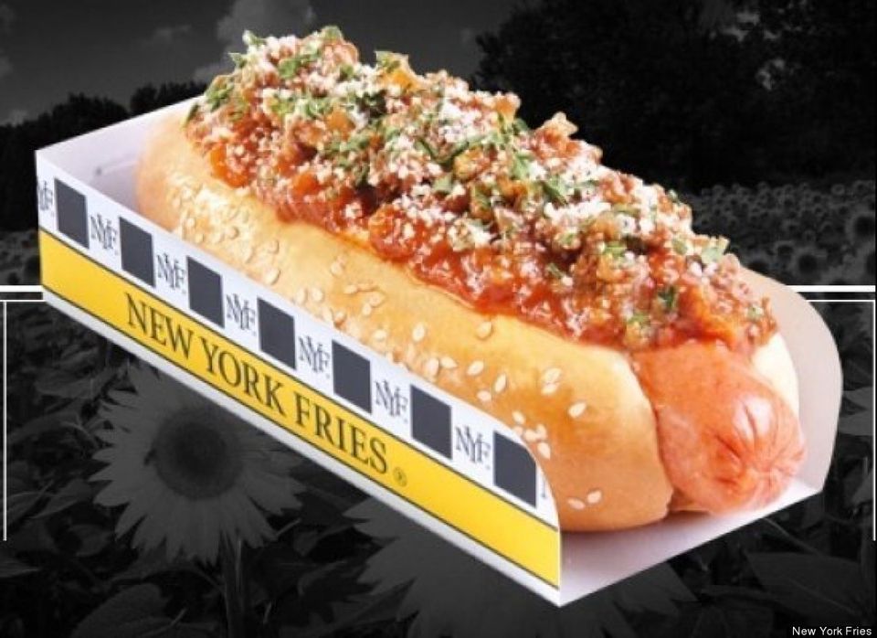 10. New York Fries' Italian Job Hot Dog