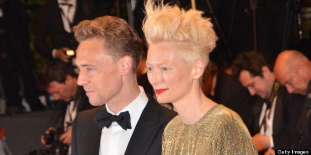 CANNES, FRANCE - MAY 25: Tom Hiddleston and Tilda Swinton attend the Premiere of 'Only Lovers Left Alive' during the 66th Annual Cannes Film Festival at the Palais des Festivals on May 25, 2013 in Cannes, France. (Photo by Foc Kan/FilmMagic)