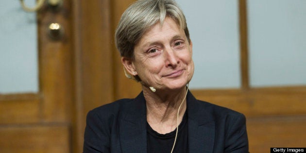 BERLIN, GERMANY - SEPTEMBER 15: Judith Butler poses for a photo at the Jewish Museum on September 15, 2012 in Berlin, Germany. Butler is a philosopher and professor awarded the Theodor W. Adorno Award this year. (Photo by Target Presse Agentur Gmbh/Getty Images)