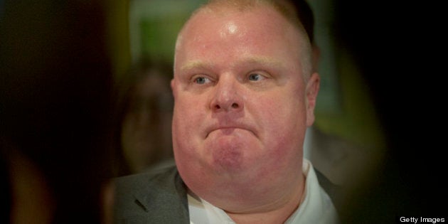 TORONTO, ON - MAY 27: Rob Ford scrum re staff defections. (Keith Beaty/Toronto Star via Getty Images)