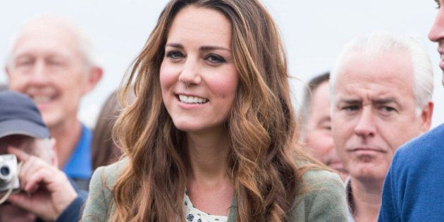 HOLYHEAD, WALES - AUGUST 30: Catherine, Duchess of Cambridge starts The Ring O'Fire Anglesey Coastal Ultra Marathon on August 30, 2013 in Holyhead, Wales. (Photo by Mark Cuthbert/UK Press via Getty Images)