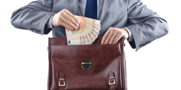 man with euro banknotes