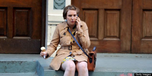NEW YORK, NY - MAY 14: Lena Dunham films 'Girls' on May 14, 2013 in New York City. (Photo by Aby Baker/Getty Images)