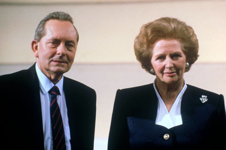Broadcaster and former Labour MP Brian Walden with then prime minister Margaret Thatcher.