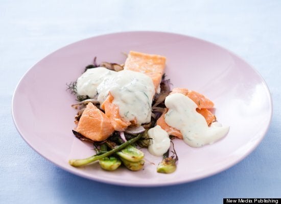 Roasted Salmon And Fennel With Orange Yogurt Sauce