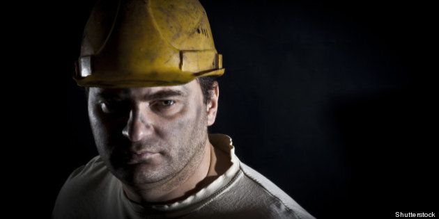 portrait of the worker on a...
