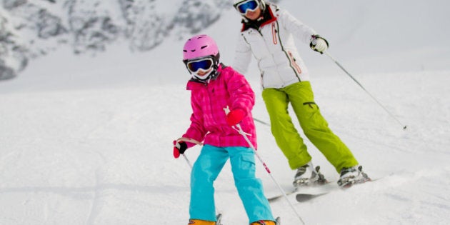 skiing winter ski lesson ...