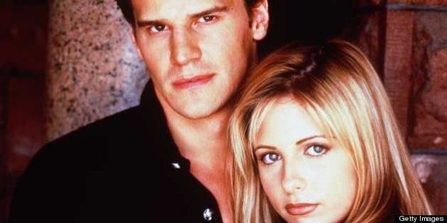 Sarah Michelle Gellar (r) as Buffy and David Boreanaz as Angel in 'Buffy The Vampire Slayer.' Season 2.