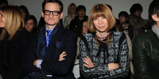 NEW YORK, NY - FEBRUARY 07: Anna Wintour and Hamish Bowles attend the Creatures of the Wind fall 2013 fashion show during Mercedes-Benz Fashion Week at Eyebeam on February 7, 2013 in New York City. (Photo by Craig Barritt/Getty Images)