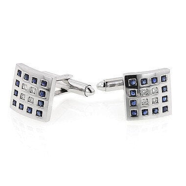 Birks Sapphire And Diamond Square Cufflinks