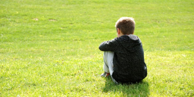 sad abandoned orphan sitting in ...