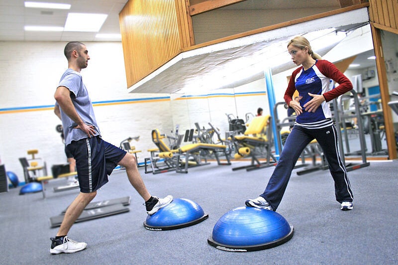 Clean And Press On A Bosu Ball