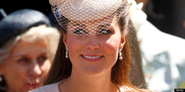 LONDON, UNITED KINGDOM - JUNE 04: (EMBARGOED FOR PUBLICATION IN UK NEWSPAPERS UNTIL 48 HOURS AFTER CREATE DATE AND TIME) Catherine, Duchess of Cambridge attends a service of celebration to mark the 60th anniversary of the Coronation of Queen Elizabeth II at Westminster Abbey on June 4, 2013 in London, England. The Queen's Coronation took place on June 2, 1953 after a period of mourning for her father King George VI, following her ascension to the throne on February 6, 1952. The event 60 years ago was the first time a coronation was televised for the public. (Photo by Max Mumby/Indigo/Getty Images)