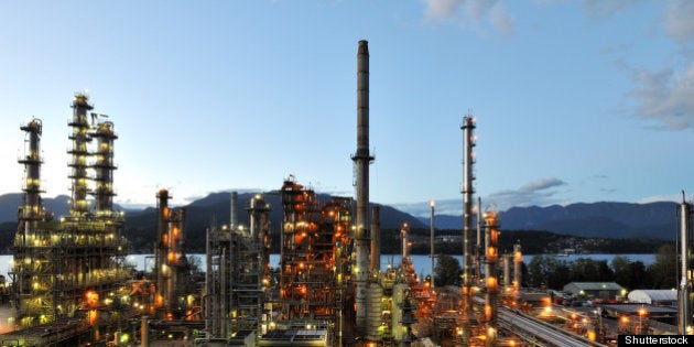oil refinery at night burnaby ...