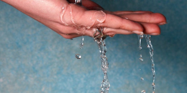 human hands with water...