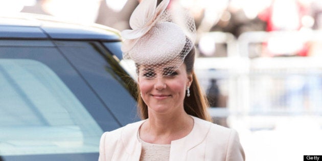 LONDON, ENGLAND - JUNE 04: Catherine, Duchess of Cambridge attends a service marking the 60th anniversary of the Queen's coronation at Westminster Abbey on June 4, 2013 in London, England. (Photo by Mark Cuthbert/UK Press via Getty Images)