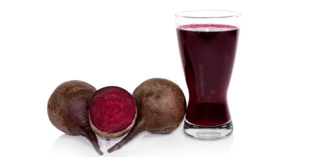 glass of fresh beet vegetable...