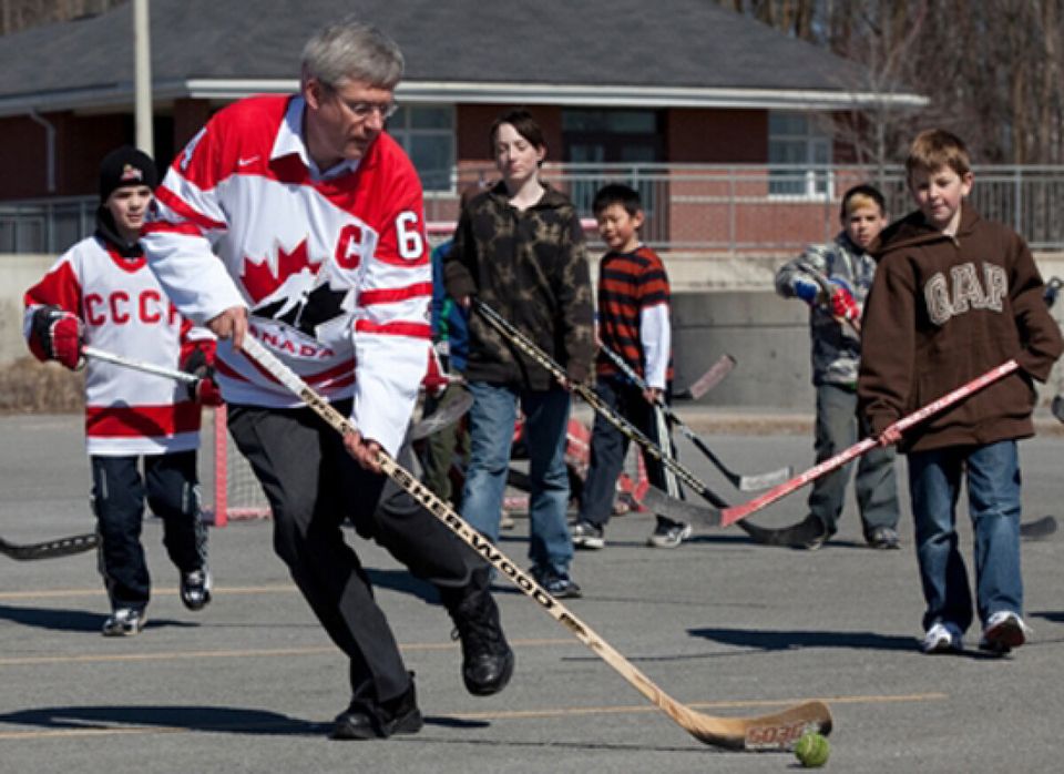Harper Plays Street Hockey