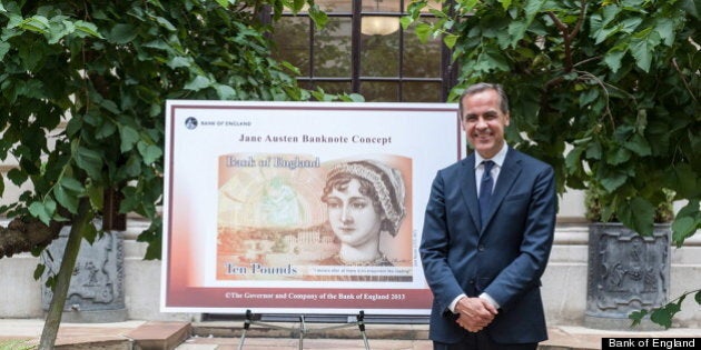 Mark Carney Bank Of England Governor Puts Jane Austen On 10 Pound Note Huffpost Business 6316