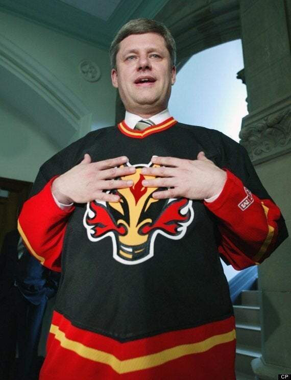 Prime Minister Stephen Harper attends Game 4 of Stanley Cup final