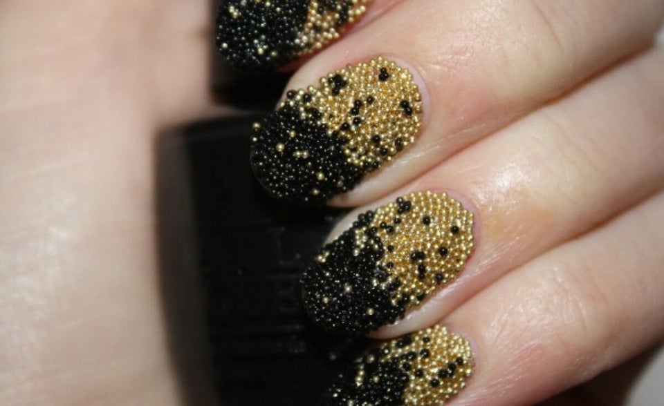 DIY Nail Art: Champagne & Caviar-Inspired Manicure