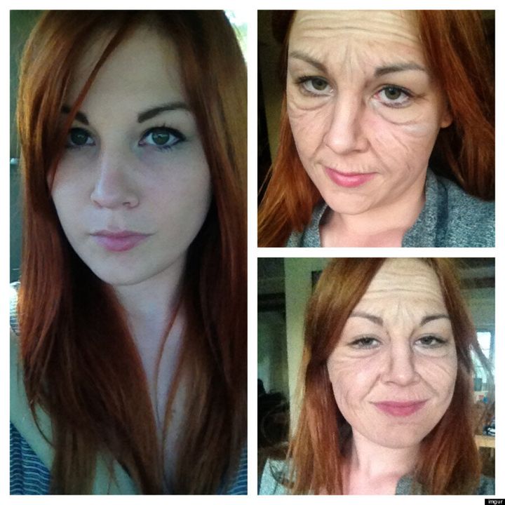 Before And After Makeup Young Woman Ages Her