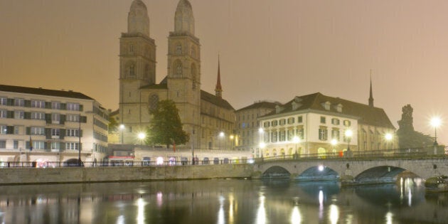 view of zurich and old city...