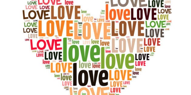 love info-text graphics and arrangement concept on white background