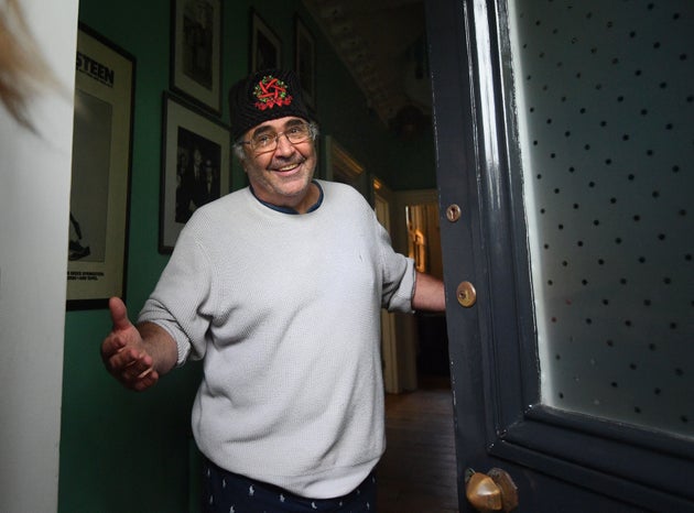 Danny Baker outside his London home last week 