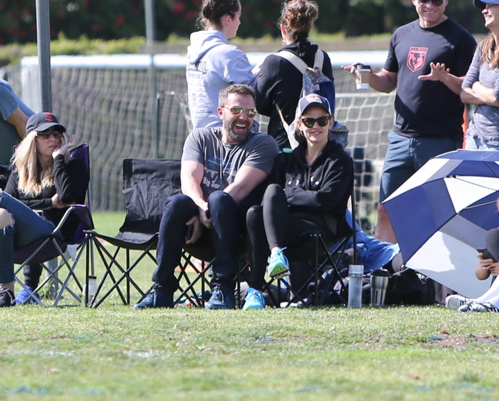 Ben Affleck and ex Jennifer Garner at their kids’ soccer game in LA on Saturday, May 11.