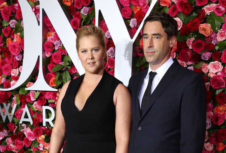 Amy Schumer and Chris Fischer attend the 72nd Annual Tony Awards on June 10, 2018, at Radio City Music Hall in New York City.