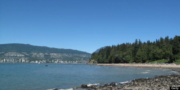 View of 3rd beach in Stanley Park, Vancouver, BC Canada.